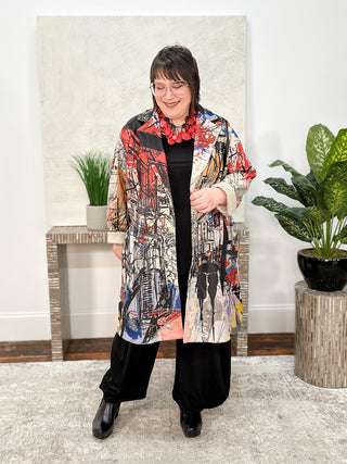 T by Transparente Picasso Coat, Multi - Statement Boutique
