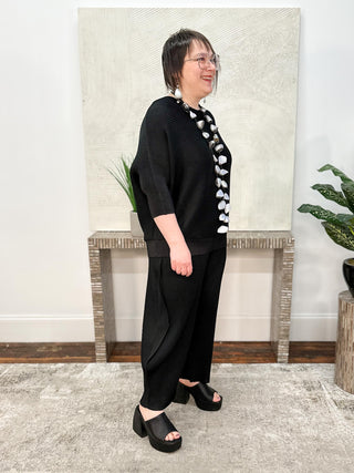 Vanite Couture Banded Hem Top, Black - Statement Boutique