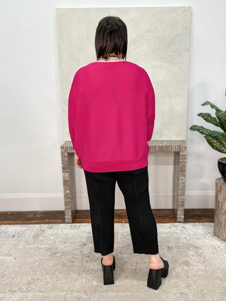 Vanite Couture Banded Hem Top, Rose - Statement Boutique