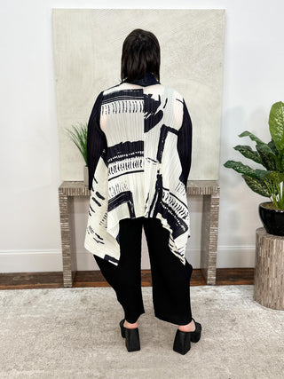 Vanite Couture Draped Jacket, Cream/Black - Statement Boutique