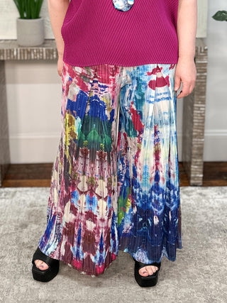 Vanite Couture Pleated Palazzo Pant, Multi - Statement Boutique