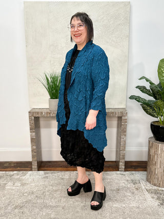 Vanite Couture Pucker Pleat Cover Up, Teal - Statement Boutique