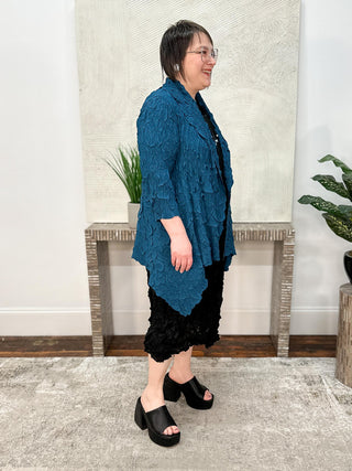 Vanite Couture Pucker Pleat Cover Up, Teal - Statement Boutique