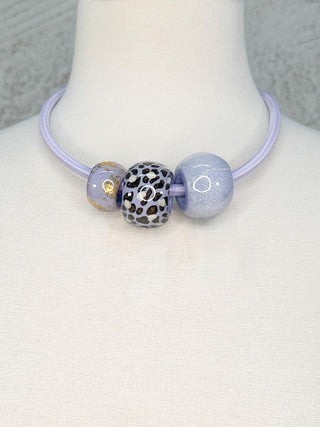 Zsiska Bliss 20" Long Cord & Mix Bead Necklace, Lavender/Multi - Statement Boutique