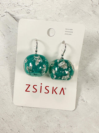 Zsiska Bliss Glitz Drop Earrings, Teal - Statement Boutique