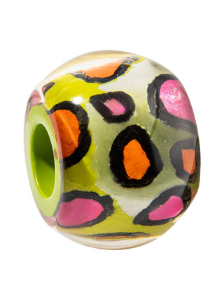 Zsiska Bliss Musee Large Leopard Bead, Lime/Pink - Statement Boutique