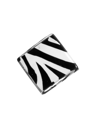 Zsiska Bliss Musee Zebra Print Cube Bead, Black/White - Statement Boutique