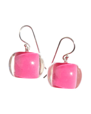 Zsiska Bliss Vive Round Wire Drop Earrings, Fuchsia - Statement Boutique