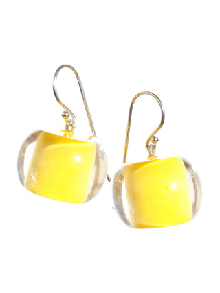 Zsiska Bliss Vive Round Wire Drop Earrings, Yellow - Statement Boutique