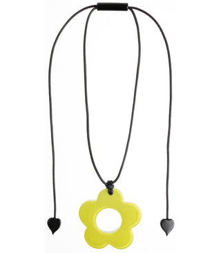 Zsiska Colorful Statement Flower Adjustable Pendant Necklace, Lime Green - Statement Boutique