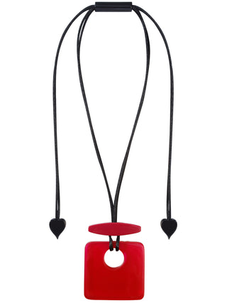Zsiska Colorful Statement Square Pendant Necklace, Fuchsia - Statement Boutique