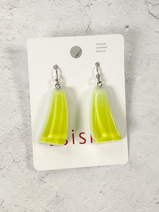 Zsiska Emocion Small Drop Earrings, Lime - Statement Boutique