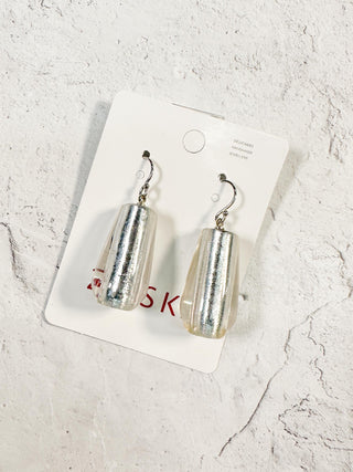 Precious Conical Wire Drop Earrings, Silver
