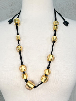 Zsiska Precious Mixed Bead Adjustable Necklace, Gold - Statement Boutique