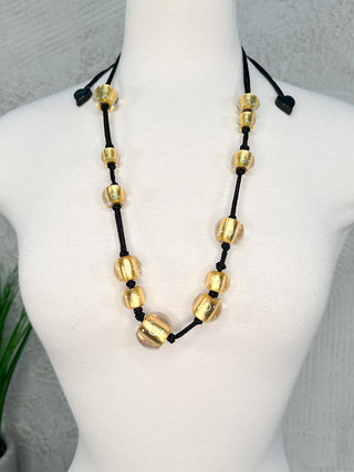 Zsiska Precious Mixed Bead Adjustable Necklace, Gold - Statement Boutique