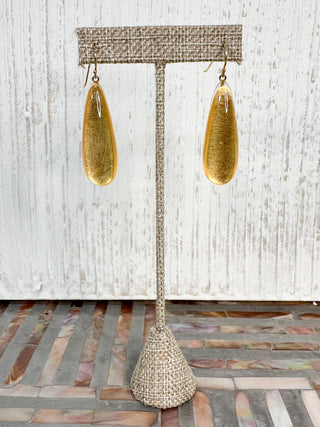 Zsiska Precious Teardrop Wire Drop Earrings, Gold - Statement Boutique
