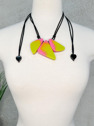 Zsiska Prima Flora 3 Bead Necklace, Pink - Statement Boutique