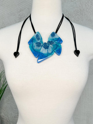 Zsiska Prima Flora 5 Bead Necklace, Teal - Statement Boutique