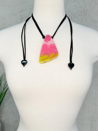 Zsiska Prima Flora Pendant Necklace, Pink - Statement Boutique