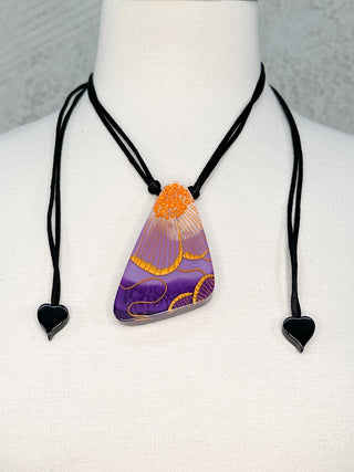 Zsiska Prima Flora Pendant Necklace, Purple - Statement Boutique
