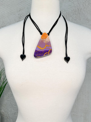 Zsiska Prima Flora Pendant Necklace, Purple - Statement Boutique