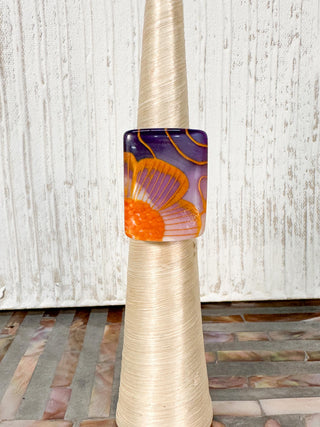 Zsiska Prima Flora Ring, Purple - Statement Boutique