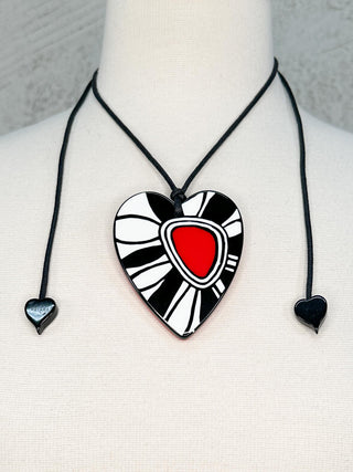 Zsiska Prima Heart Artist Pendant Necklace, Petals/Red - Statement Boutique
