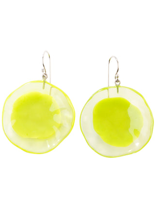 Zsiska Prue Flora Medium Wire Drop Earrings, Lime Green - Statement Boutique