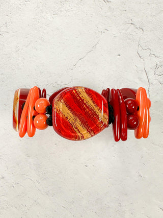 Zsiska Prue Minerva Bracelet, Red/Orange - Statement Boutique