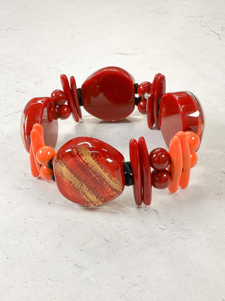 Zsiska Prue Minerva Bracelet, Red/Orange - Statement Boutique