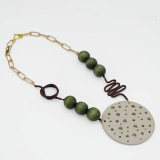 Olive Crater Statement Necklace
