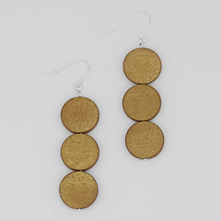 Sylca Designs Mustard Triple Bead Kira Earring, artsy earrings - Statement Boutique