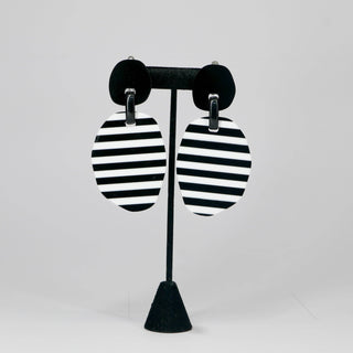 Jane Stripes Earrings, Black/White