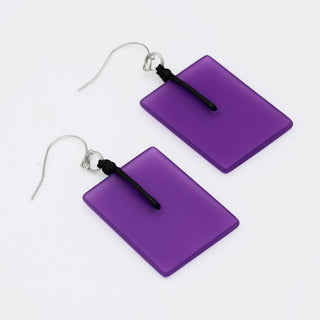 Sylca Designs Purple Rectangle Dangle Earrings - Statement Boutique