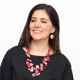 Sylca Designs Red Multi Strand Millie Necklace - Statement Boutique