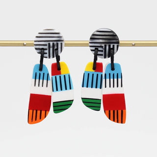 Sylca Designs Bright Multi Color Geometric Earring - Statement Boutique