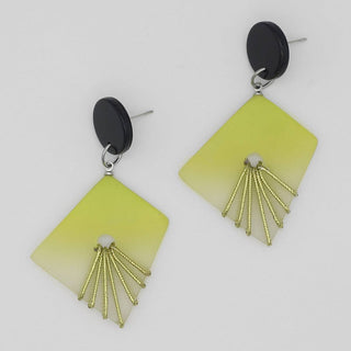Sylca Designs Lime and Gold Thalia Drop Earrings - Statement Boutique