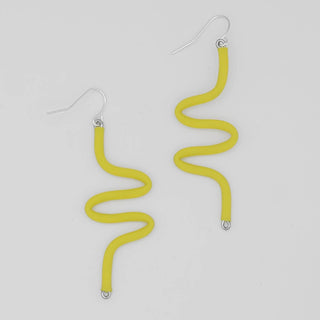Sylca Designs Artistic Rubber Tubing Naya Earrings Yellow - Statement Boutique