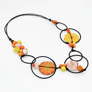 Sylca Designs Orange Hayden Disk Necklace - Statement Boutique
