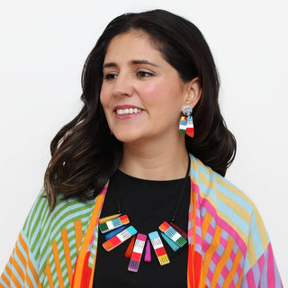 Sylca Designs Bright Multi Cascade Charm Necklace - Statement Boutique