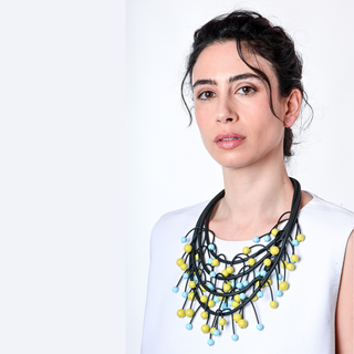 Onyx Necklace, Lime/Blue