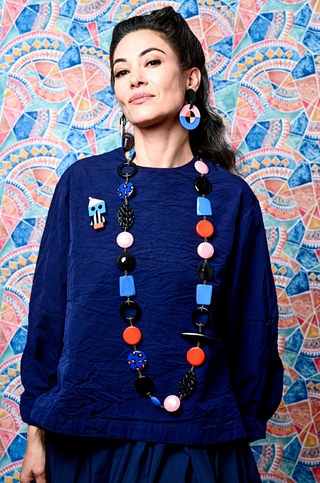 Dakota Necklace, Blue/Orange