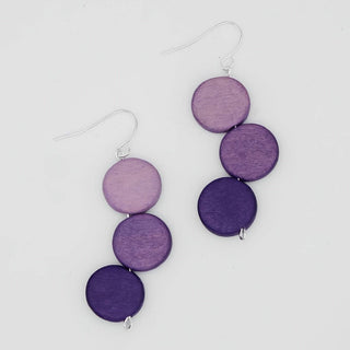 Sylca Designs Purple Triple Stacked Earring - Statement Boutique