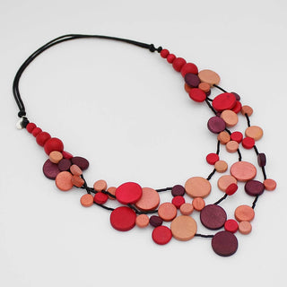 Sylca Designs Red Multi Strand Millie Necklace - Statement Boutique