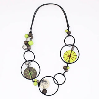 Sylca Designs Lime Hayden Disk Necklace - Statement Boutique