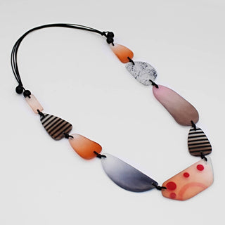 Sylca Designs Orange and Black Celia Necklace - Statement Boutique