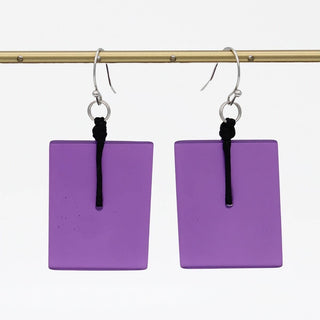 Sylca Designs Purple Rectangle Dangle Earrings - Statement Boutique