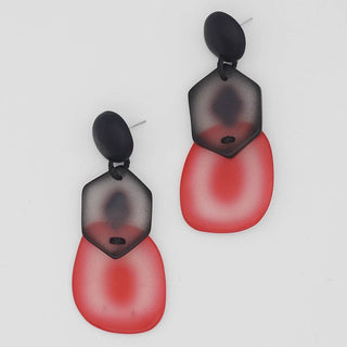 Sylca Designs Black and Red Dramatic Delaney Earrings - Statement Boutique
