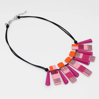 Sylca Designs Pink and Orange Cascade Charm Necklace - Statement Boutique