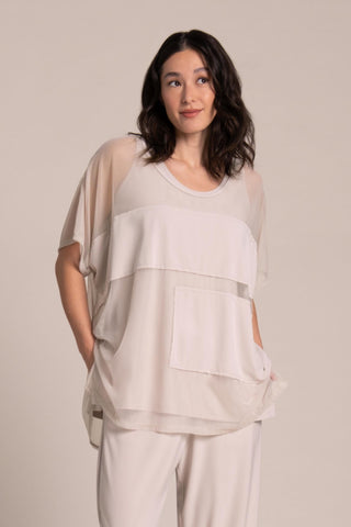Sympli Fusion Split Back Tunic, Cashew - Statement Boutique